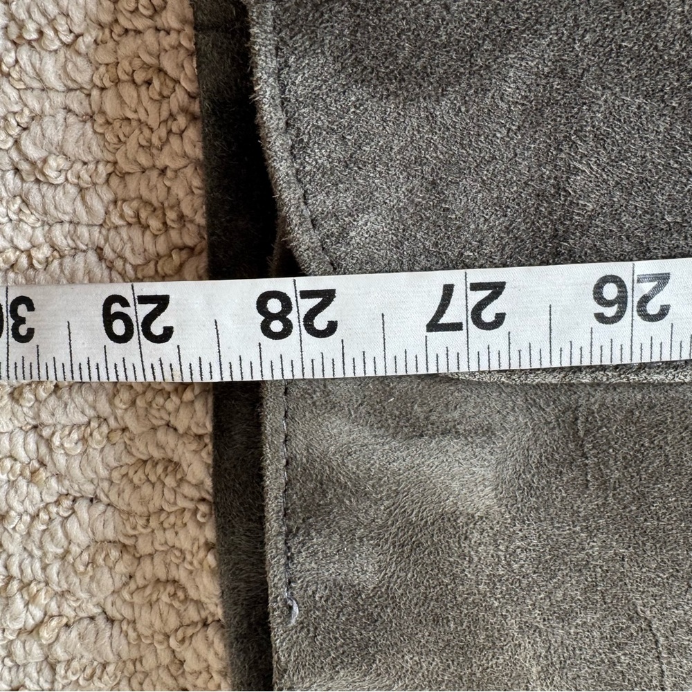 Banana Republic Olive Brown Suede Leather Single Breasted Jacket Coat - Picture 8 of 11